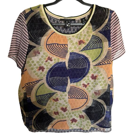 Scotch & Soda Abstract Colorful Pattern Blouse Size 2 - Picture 1 of 10